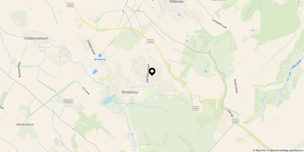 Approximate location of Lime Tree Avenue, Broadway, WR12 7BD