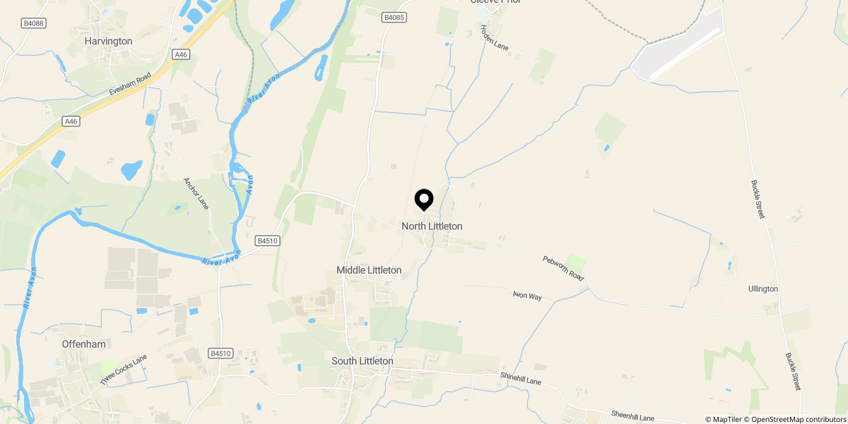 Approximate location of Willow Lodge, Arrow Lane, North Littleton, WR11 8QU