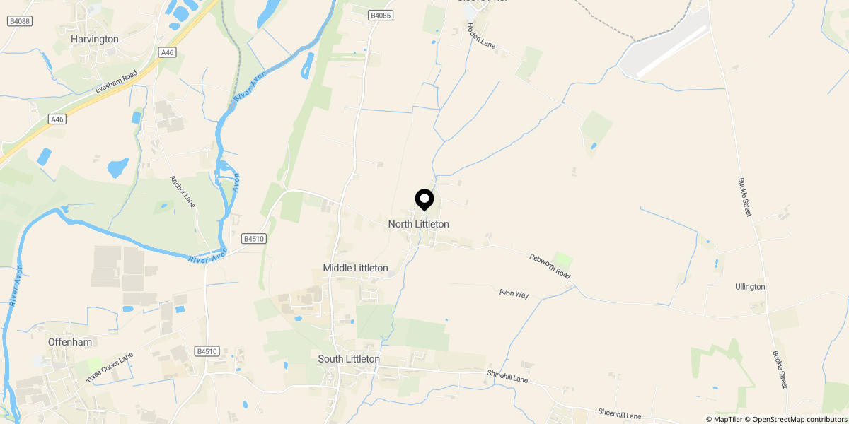 Approximate location of Greystones Cottage, Arrow Lane, North Littleton, WR11 8EF
