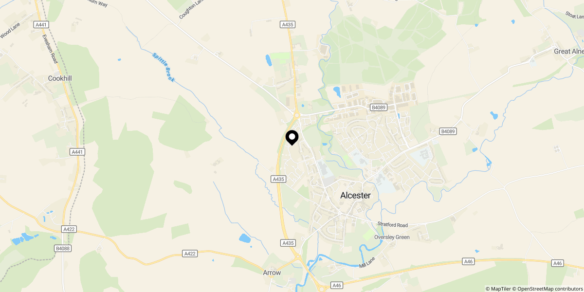 Approximate location of Weatherhead Close, Alcester, B49 5RH