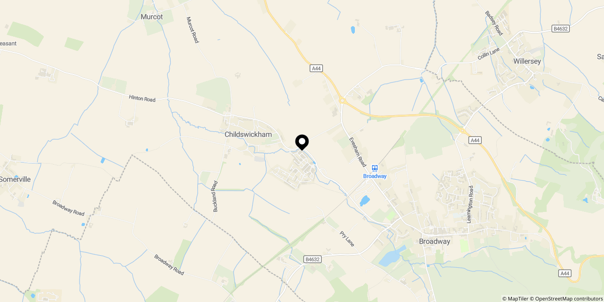 Approximate location of Aston Road, Broadway, WR12 7NT