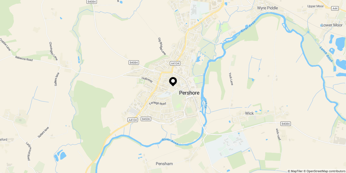 Approximate location of St. Agathas Road, Pershore, WR10 1DG