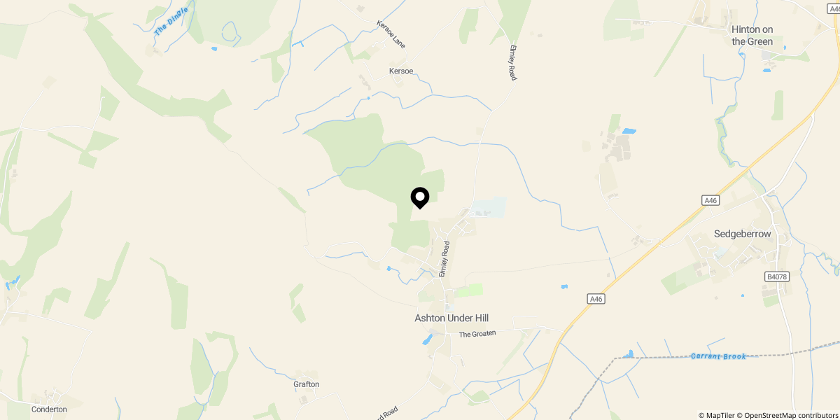 Approximate location of Gorse Hill, Ashton-under-Hill, WR11 7SP