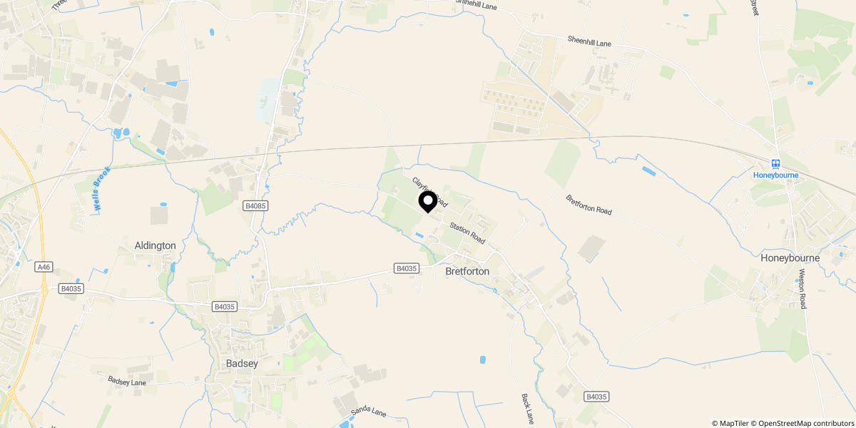 Approximate location of Station Road, Bretforton, WR11 7HX