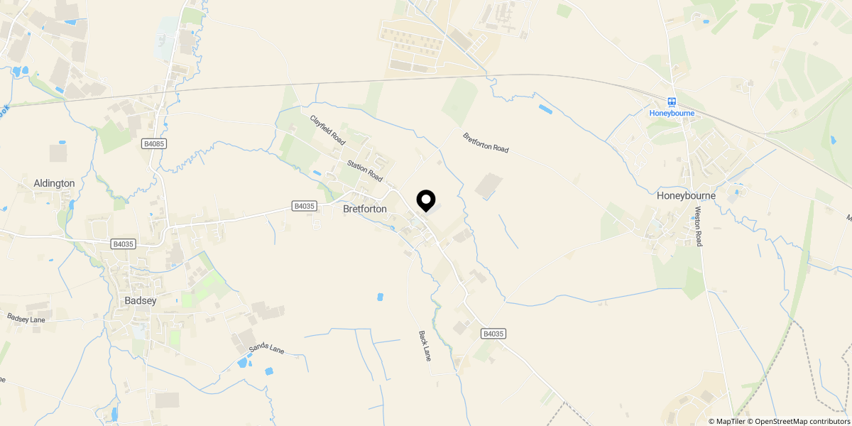 Approximate location of New Street, Bretforton, WR11 7HY