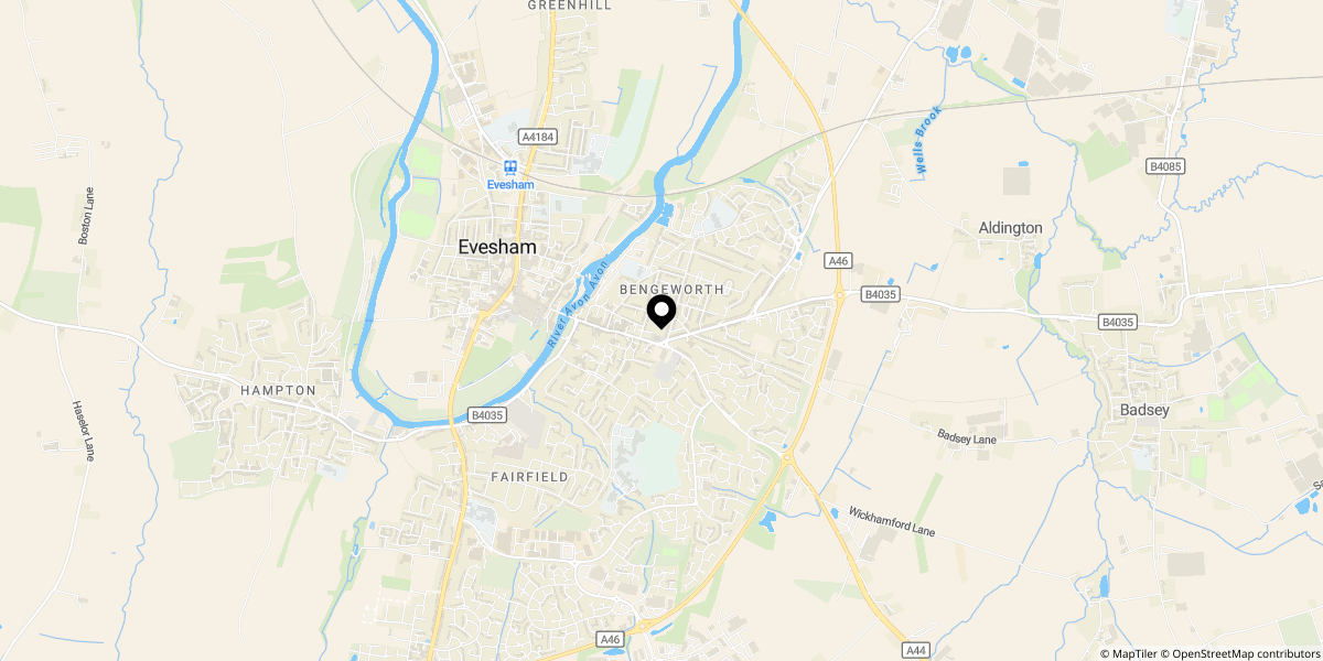 Approximate location of Coronation Street, Evesham, WR11 3DA