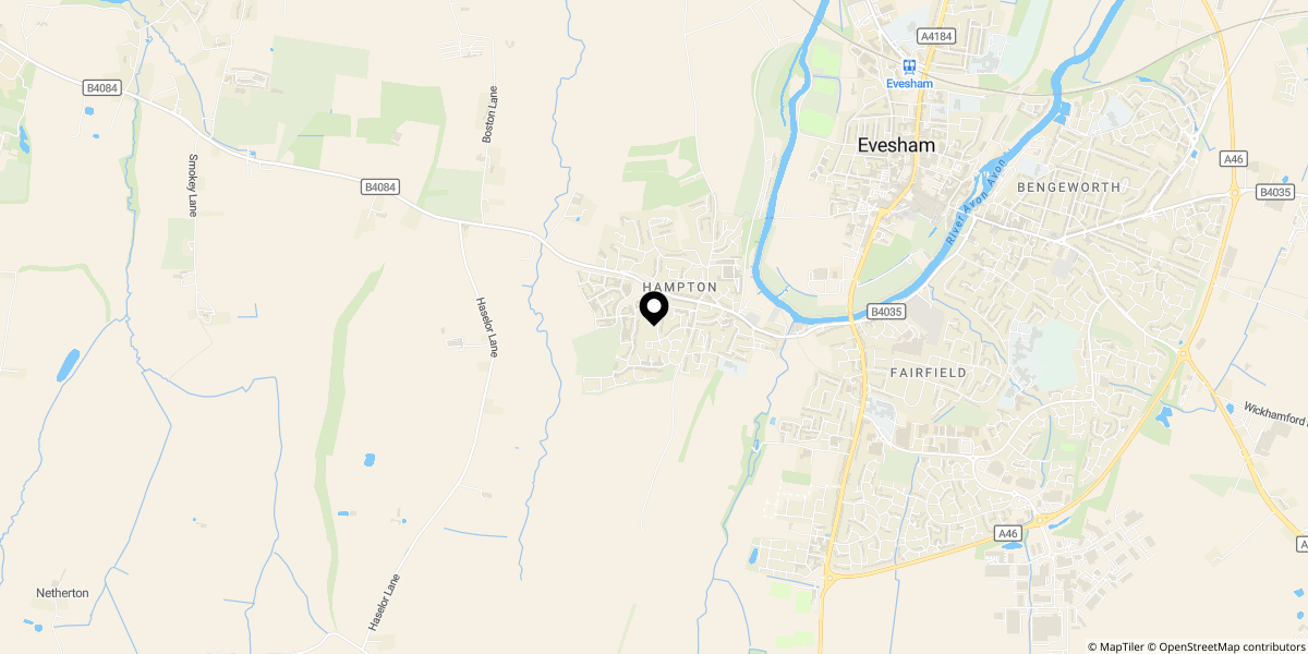 Approximate location of Cartwright Way, Evesham, WR11 2RS