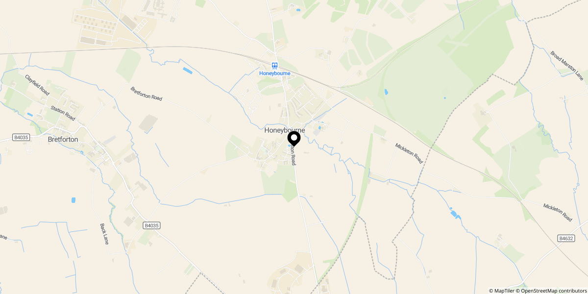 Approximate location of Fallow Field, Honeybourne, WR11 7TE