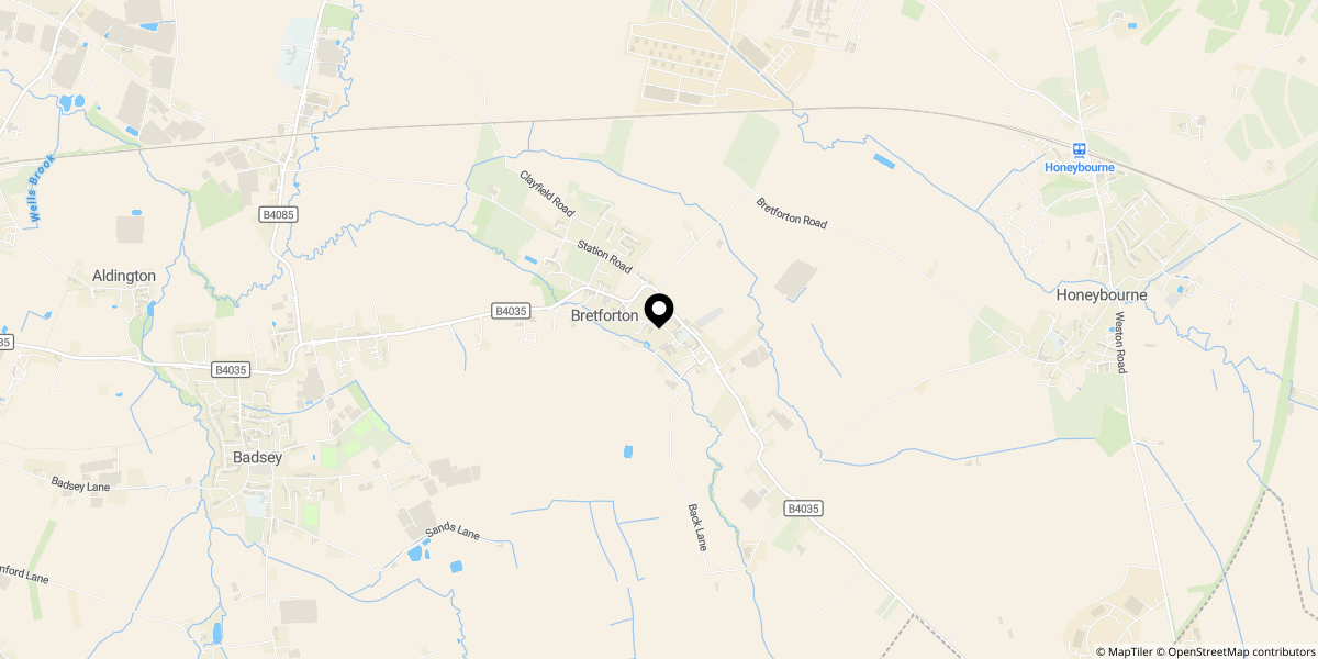 Approximate location of School Lane, Bretforton, WR11 7JG