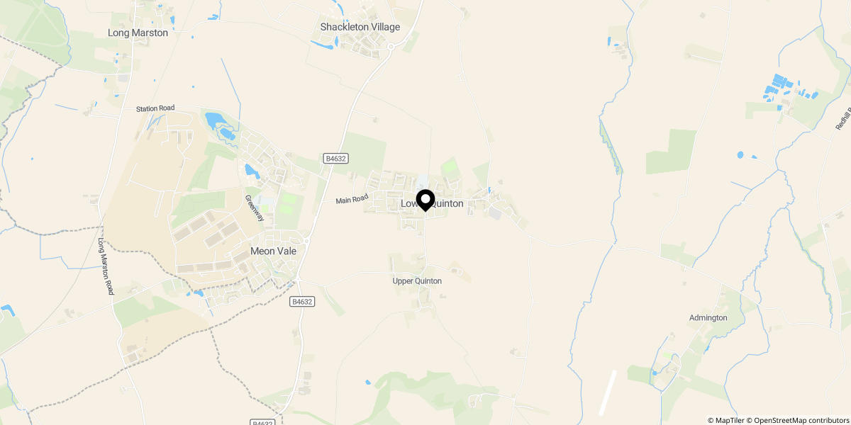 Approximate location of Goose Lane, Lower Quinton, CV37 8TA