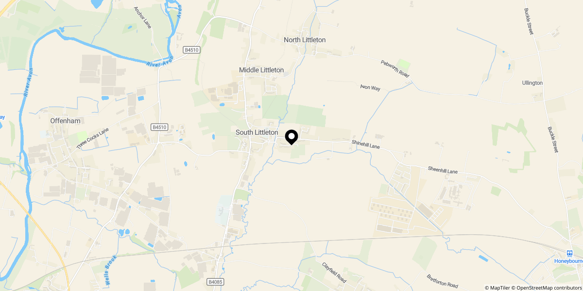 Approximate location of Clevedon Green, South Littleton, WR11 8TY
