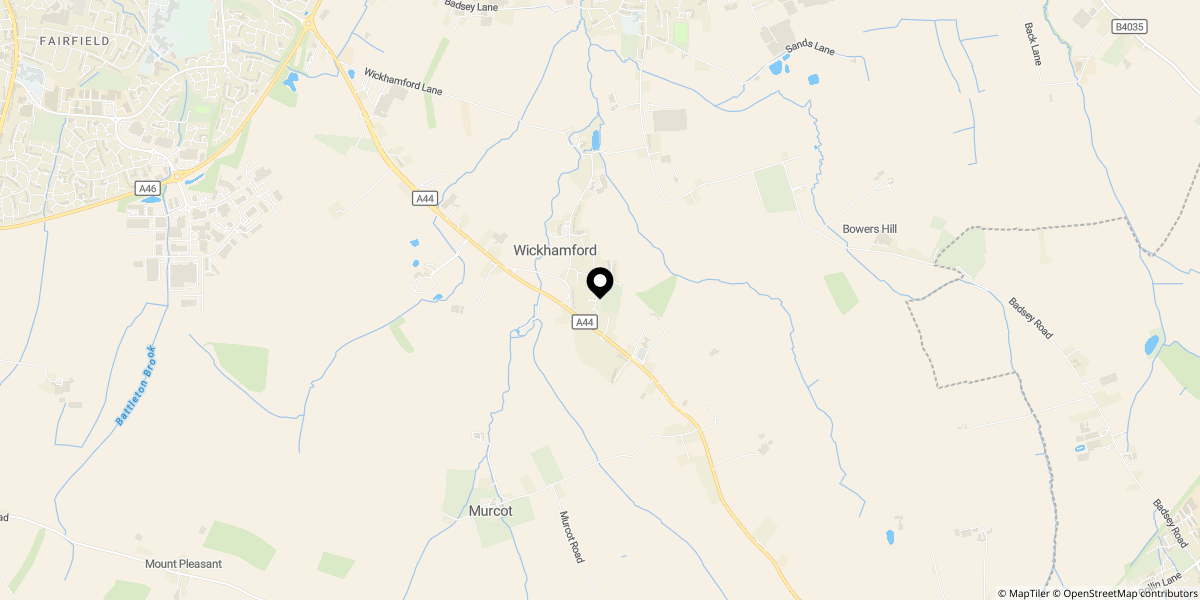Approximate location of Lymore, Pitchers Hill, Wickhamford, WR11 7RT